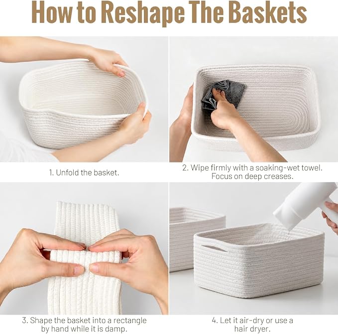 5 Pack Small Woven Storage Baskets - Image 7