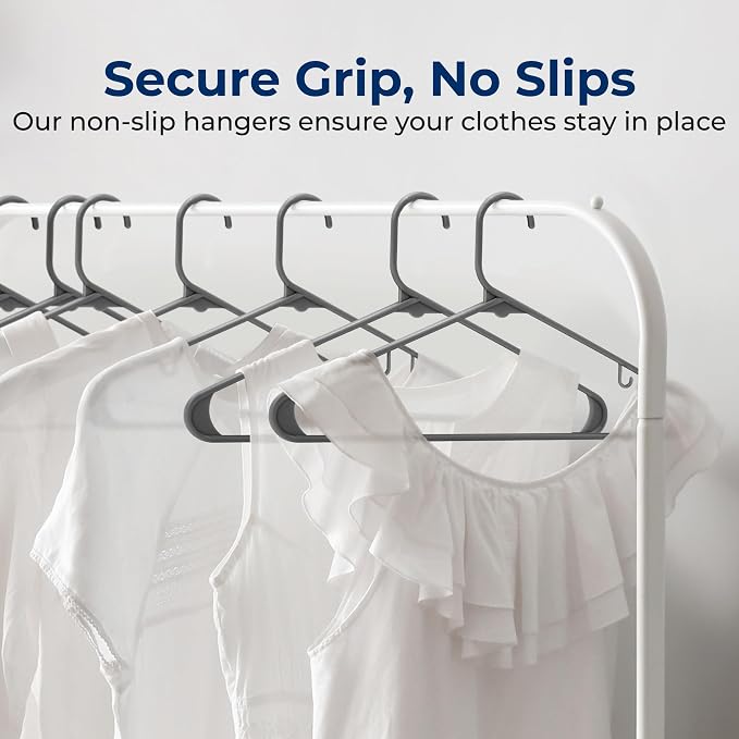 SereneLife 150 Pack Plastic Hangers, Lightweight, Space Saving Clothes - Image 3