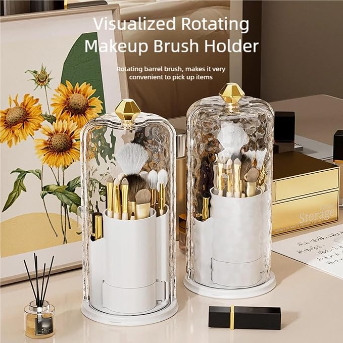 Rotating Makeup Organizer, 360-Degree Clear Cosmetic Case - Image 8
