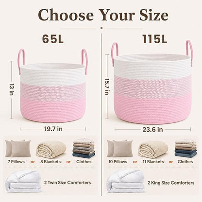 JMvicyroam 115L Extra Large Blanket Basket - Image 4
