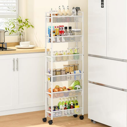 6 Tier Slim Storage Cart, Narrow Cart by ThreeHio
