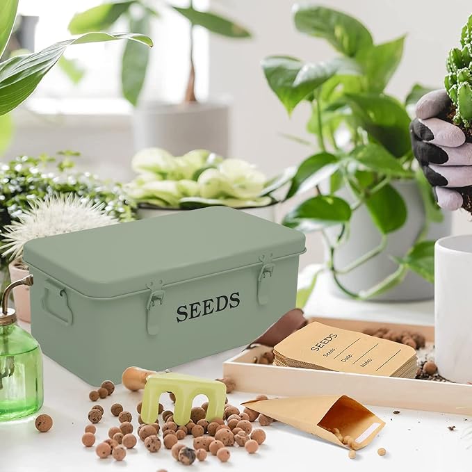 Seed Storage, Metal Seed Box, Seed Storage Organizer Box - Image 4