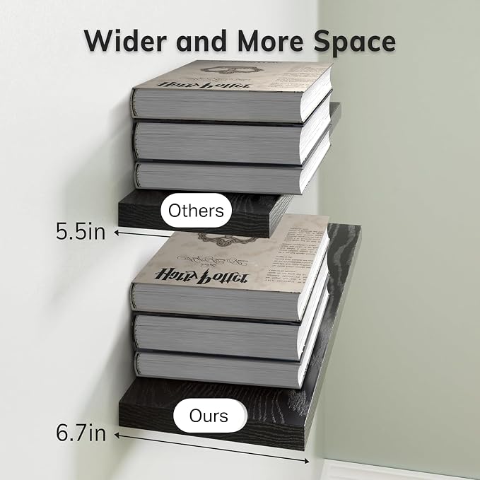 BAYKA Floating Shelves for Wall, Wall Mounted Rustic Wood Shelves for Bathroom - Image 7