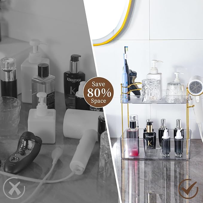 Bathroom Counter Organizer, Large Makeup Organizer Countertop, Shelf Storage - Image 3