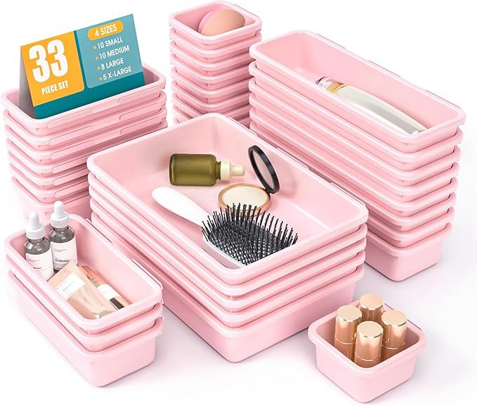 33 PCS Drawer Organizer Set, 4 Size Makeup Drawer Divider Organizer by StoreHappily