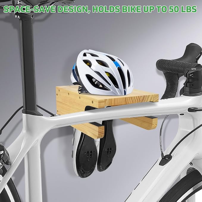 Wooden Bike Wall Mount Rack - Image 4