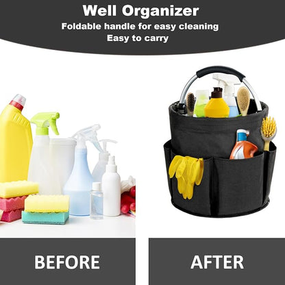 17L Cleaning Caddy with Handle, Cleaning Supplies Organizer, Foldable Storage - Image 3