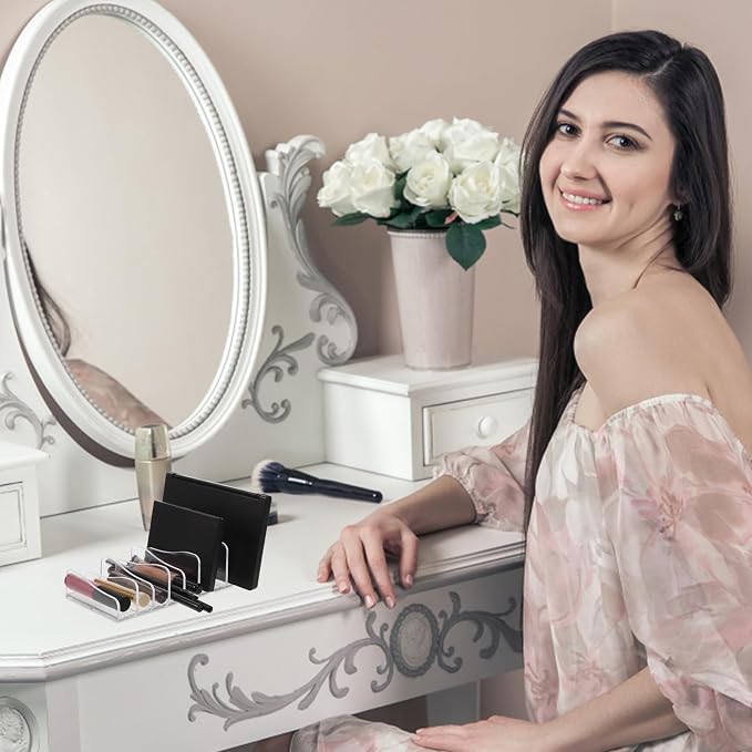 2pcs Divided Eyeshadow Palettes Organizer Stand Makeup Storage Rack - Image 5