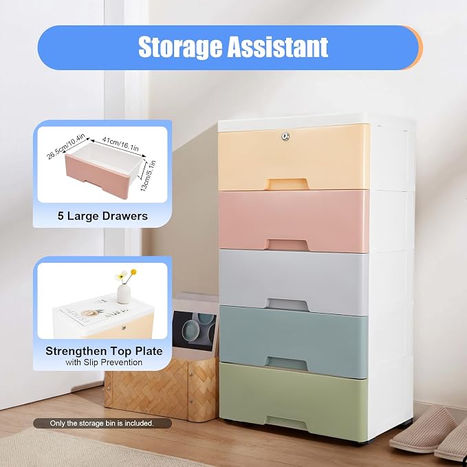 5-Tier Plastic Storage Cabinet - Image 8