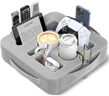 Couch Cup Holder Pillow, Sofa and Bed Caddy by Unknown