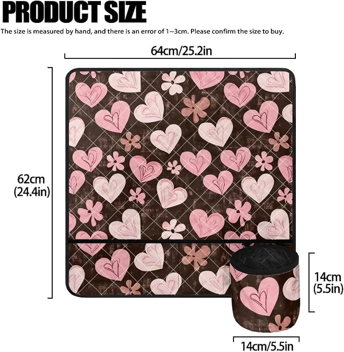 Pink Heart Floral Sewing Machine Mat - Image 4