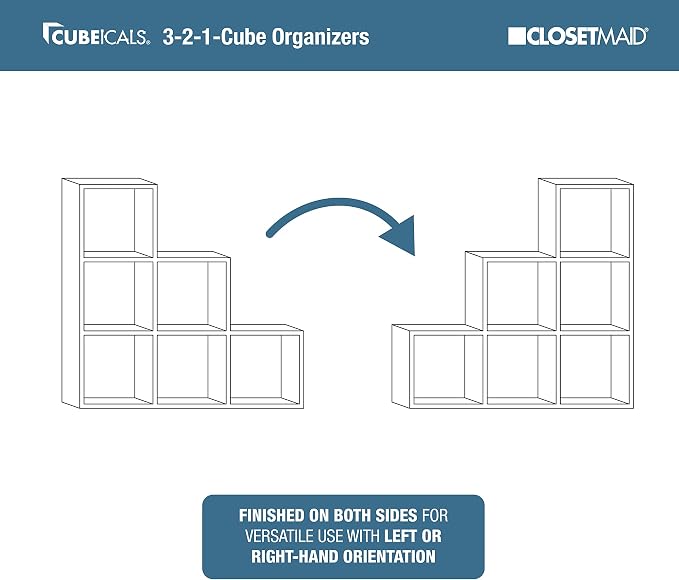 ClosetMaid Cubeicals 3-2-1 Cube Storage Shelf Organizer Bookshelf - Image 5
