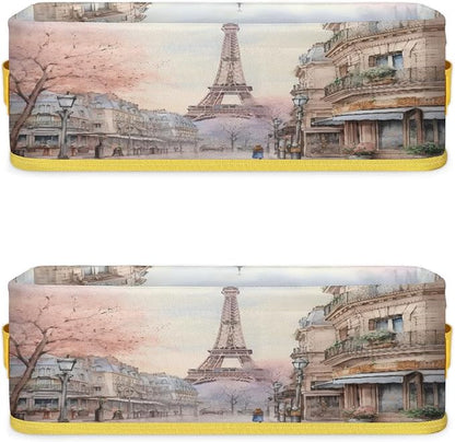 Paris Tower Architecture Bathroom Storage Basket, Foldable - Image 8