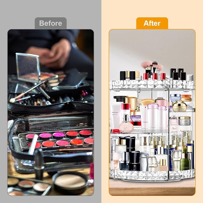 Makeup Organizer 360 Degree Rotating 7 Adjustable Layers Large Capacity - Image 5