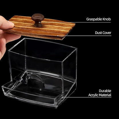Tbestmax 10oz Qtip Holder Dispenser Big Clear Bathroom Container - Image 6