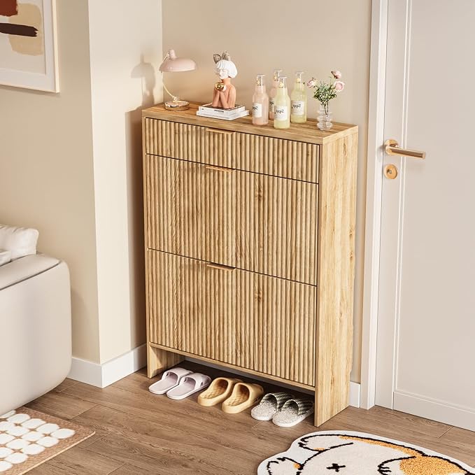 Fluted Shoe Cabinet Storage - Image 3