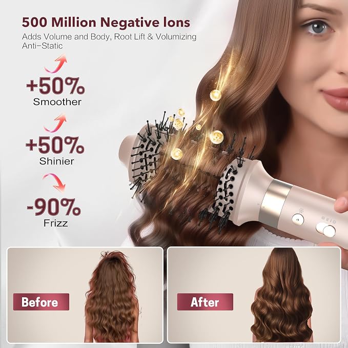 Dual Voltage StyleVibe 6-in-1 Air Styler, Hair Dryer & Blow Dryer Brush - Image 4