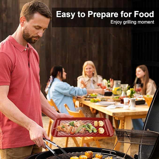 LEHAHA Grilling Prep Trays, Melamine BBQ Prep and Serving Platters and Tray - Image 5