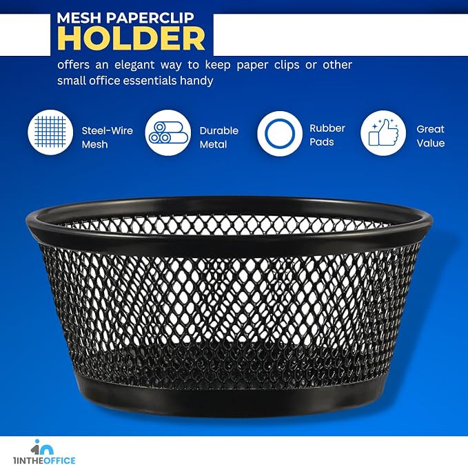 1InTheOffice Mesh Paper Clip Holder - Image 2