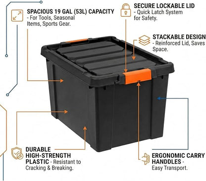 19 Gal Heavy Duty Plastic Storage Bins - Image 5