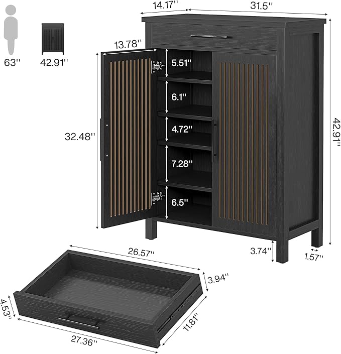 Tribesigns Shoe Cabinet, 5-Tier Shoe Storage Cabinet - Image 2