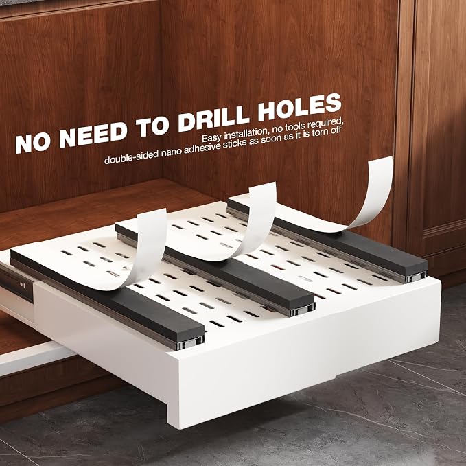 1 Pack Pull Out Cabinet Organizer Expandable Width and Depth, Slide Out Drawers - Image 7