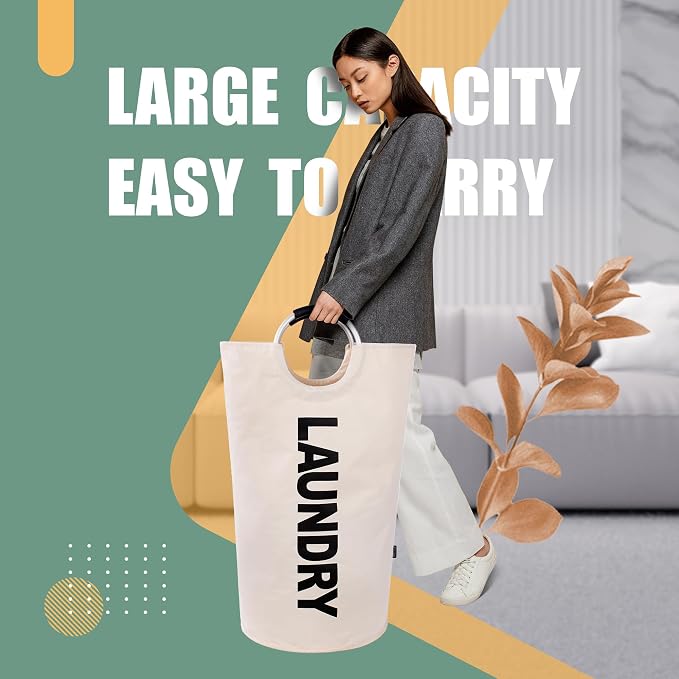 Caroeas 90L Laundry Basket, Waterproof Laundry Hamper, Laundry Bag - Image 3