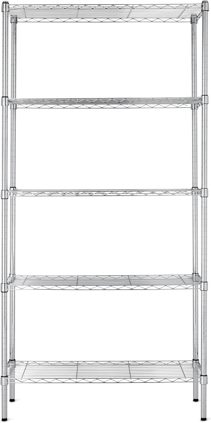 Amazon Basics 5-Shelf Adjustable Heavy Duty Steel Wire Rack Storage Shelving - Image 6