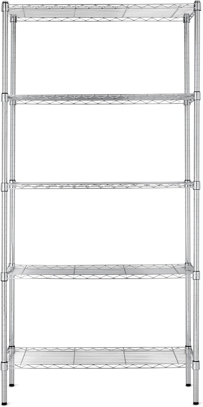 Amazon Basics 5-Shelf Adjustable Heavy Duty Steel Wire Rack Storage Shelving - Image 6
