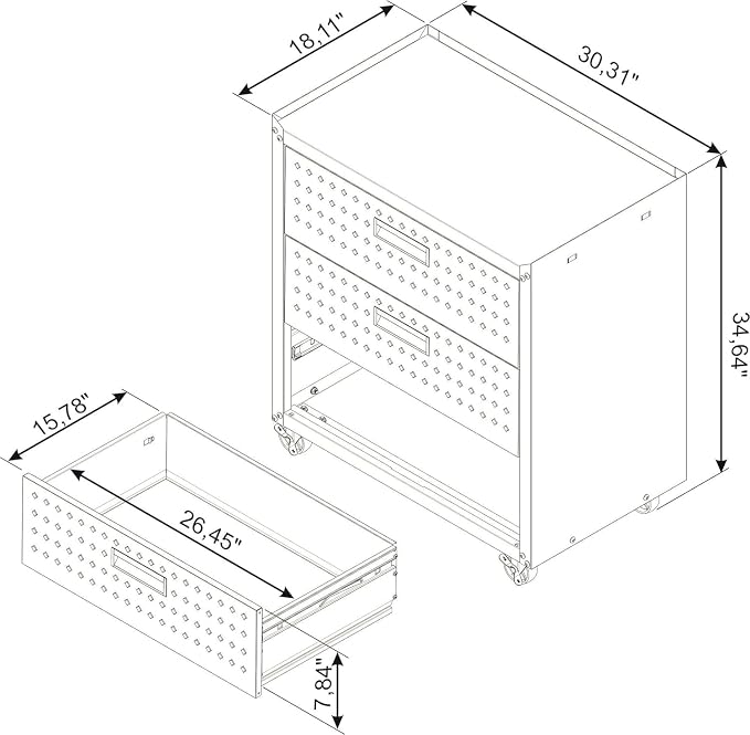 Manhattan Comfort Fortress Collection Convenient Durable Mobile Garage Chest - Image 3