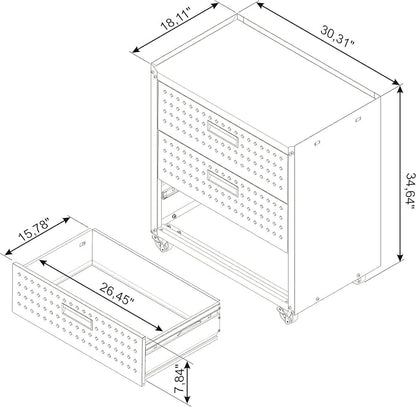 Manhattan Comfort Fortress Collection Convenient Durable Mobile Garage Chest - Image 3