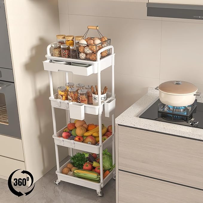 4 Tier Rolling Utility Cart - Image 4