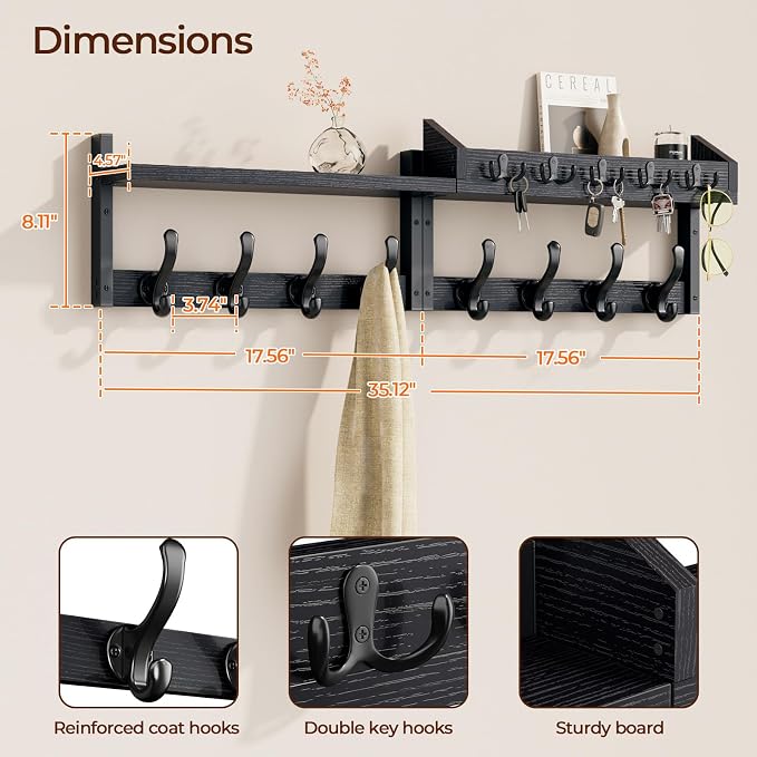 Evermagin 35" Coat Rack Wall Mount - Image 2