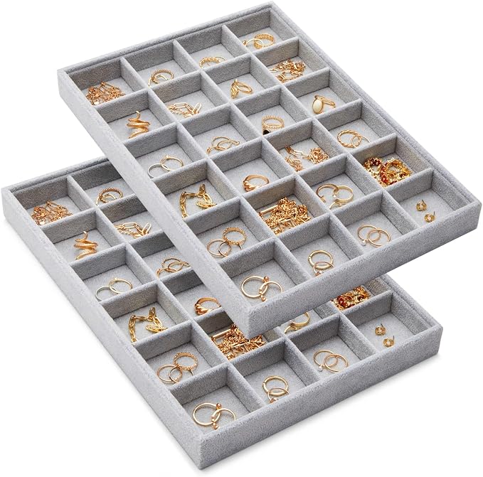 Juvale 2 Pack Velvet Jewelry Organizer Tray by Juvale