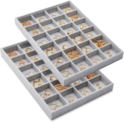 Juvale 2 Pack Velvet Jewelry Organizer Tray by Juvale