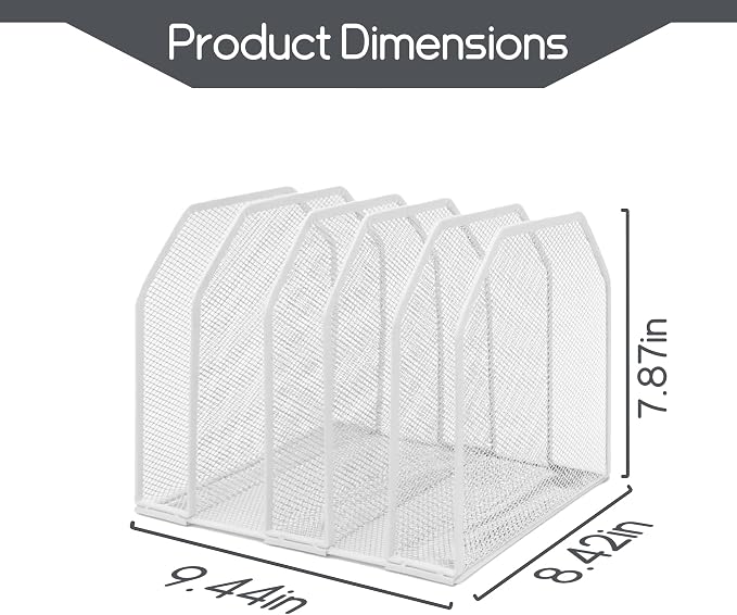 Adjustable Desk File Organizer, Detachable Office Folder Organizer, Compact - Image 4