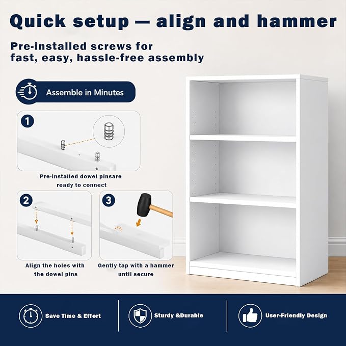 3-Tier Bookcase, 71 Inches, Wooden Open Display Floor Bookshelf - Image 4