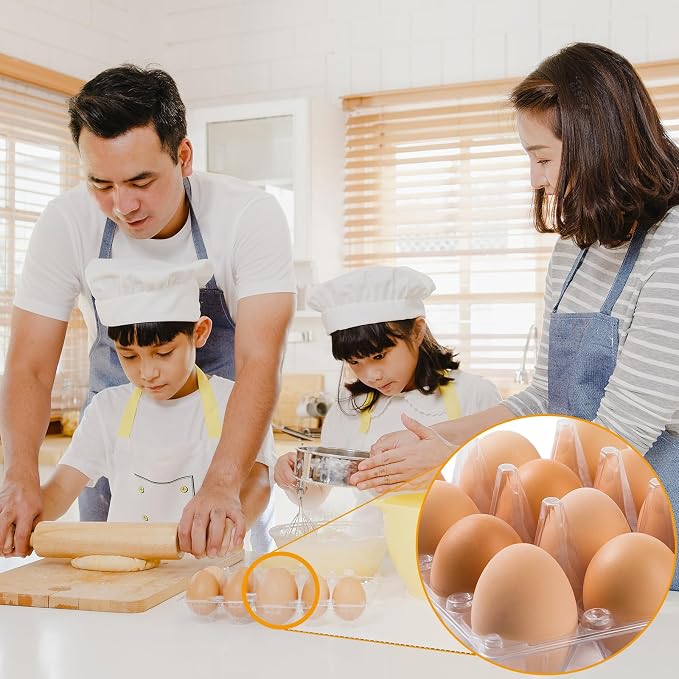 APOCHON 40PCS Plastic Egg Cartons 18 Count, Reusable Egg Holder - Image 7