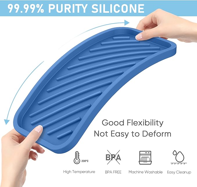 EG-SIPRO Silicone Sponge Holder, Large 10" Kitchen Sink Organizer Tray - Image 3