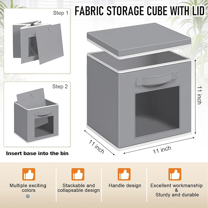 Threehoney 10 Pcs Fabric Storage Cubes - Image 3