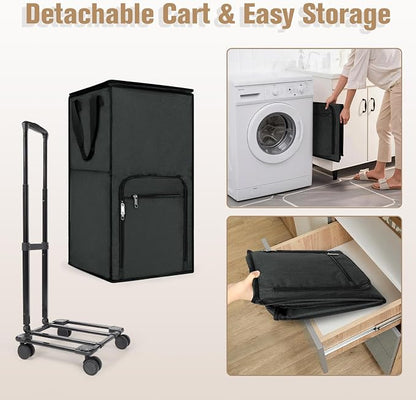 Bukere Extra Large Rolling Laundry Basket - Image 5