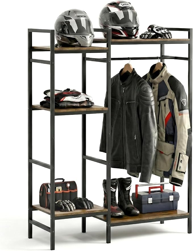 TONGMO Motorcycle Gear Rack, Heavy Duty Helmet Stand, Large Motorcycle Gear by TONGMO