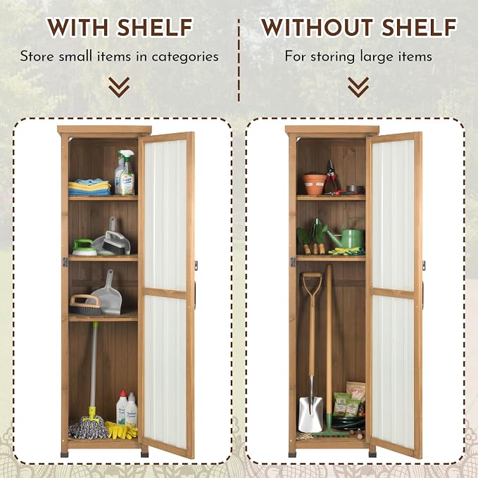 Ketive 62" Tall Outdoor Storage Cabinet, Narrow Garden Storage Cabinet - Image 5
