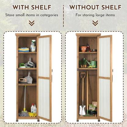 Ketive 62" Tall Outdoor Storage Cabinet, Narrow Garden Storage Cabinet - Image 5