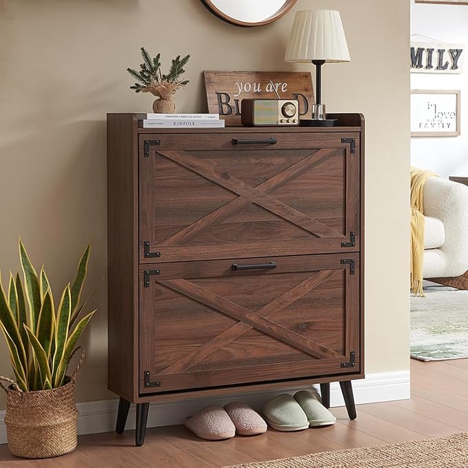 Barnyatoh Shoe Storage Cabinet, Farmhouse Shoe Organizer by Barnyatoh