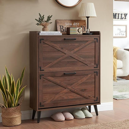 Barnyatoh Shoe Storage Cabinet, Farmhouse Shoe Organizer by Barnyatoh