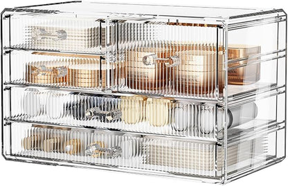 ZHIAI Stackable Storage Drawers, Acrylic Bathroom Counter Organizer Clear - Image 7