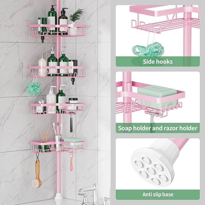 DAOYA Corner Shower Caddy Tension Pole - Image 3