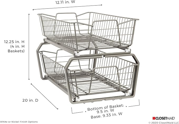ClosetMaid 11 in. Pull Out Cabinet Organizer, 2 Tier, Heavy Duty, Slide Out - Image 4
