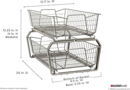 ClosetMaid 11 in. Pull Out Cabinet Organizer, 2 Tier, Heavy Duty, Slide Out - Image 4